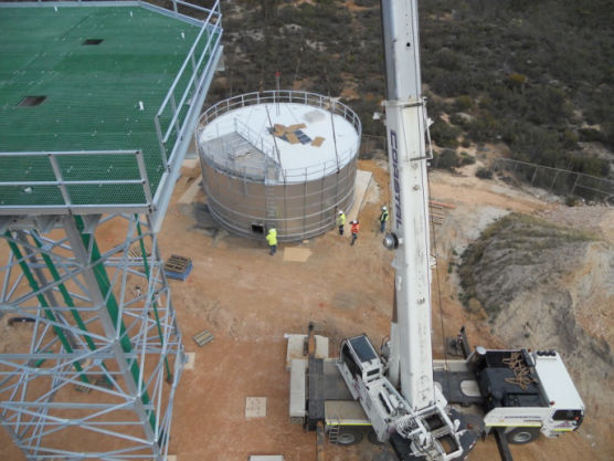 15m Galvanised Water Tank Stand and Access Stairs, Southern Cross Water Tank Gr316SS